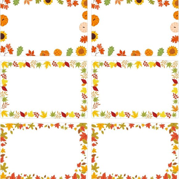 Other - 210 Pcs Fall Name Tag Stickers -3''x 2'' Self Adhesive Pumpkin Maple Leaves Name